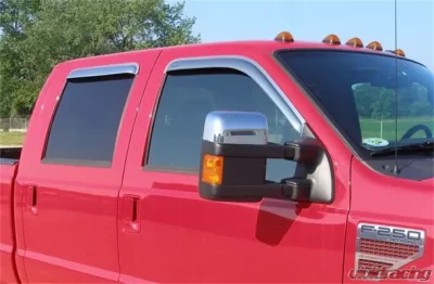 Stampede Chrome Tape-Onz Sidewind Deflector Ford F-250 Crew Cab Pickup 1999-2016 - 6123-8