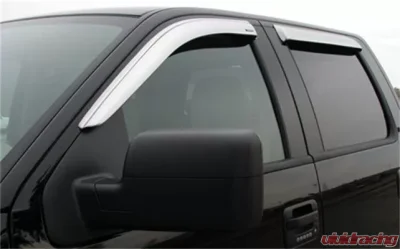 Stampede Chrome Tape-Onz Sidewind Deflector Ford F-150 Extended Cab Pickup 2004-2014 - 6160-8