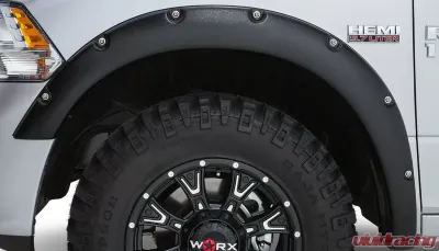 Stampede 67.4/76.3/96.3in Black Ruff Riderz Textured Finish Fender Flare Dodge Ram 1500 2009-2018 - 8421-5