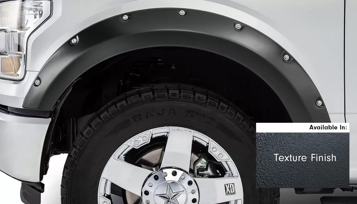 Stampede 67.1/78.9/97.6in Bed Black Ruff Riderz Textured Finish Fender Flare Ford F-150 2015-2017 - 8432-5