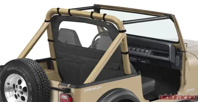 Pavement Ends By Bestop Black Denim Cab Curtain Jeep CJ-7 | Wrangler 1980-2002 - 41422-15