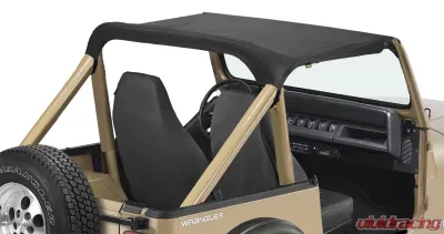 Pavement Ends By Bestop Black Denim Sun Cap Standard Length Top Jeep Wrangler 1987-1991 - 41504-15