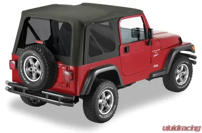 Pavement Ends By Bestop Black Diamond Replay OEM Replacement Soft Top Tinted Windows Jeep Wrangler 1997-2006 - 51148-35