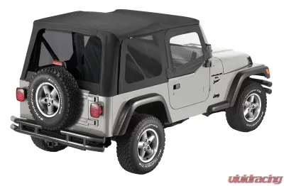 Pavement Ends By Bestop Black Denim Replay OEM Replacement Soft Top Tinted Windows w/ Upper Door Skins Jeep Wrangler 1997-2006 - 51197-15