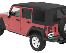 Pavement Ends By Bestop Black Diamond Replay OEM Replacement Soft Top Tinted Windows Jeep Wrangler 4-Door 2007-2009