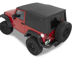 Pavement Ends By Bestop Black Diamond Replay OEM Replacement Soft Top Tinted Windows Jeep Wrangler 2-Door 2007-2009