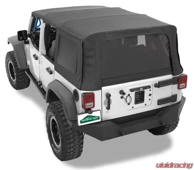 Pavement Ends By Bestop Black Diamond Replay OEM Replacement Soft Top Tinted Windows Jeep Wrangler 4-Door 2010-2018 - 51204-35