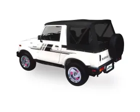 Pavement Ends By Bestop Black Denim Replay OEM Replacement Soft Top Tinted Windows Suzuki Samurai 1986-1994
