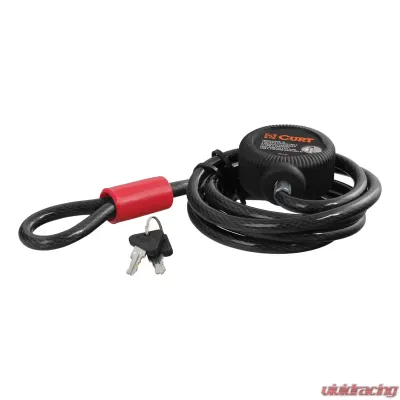 Curt Multi-Use Cable Lock (6' x 3/8" Cable, Vinyl-Coated Braided Steel) - 23666