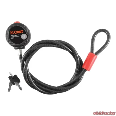 Curt Multi-Use Cable Lock (6' x 3/8" Cable, Vinyl-Coated Braided Steel) - 23666