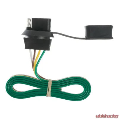 Curt 4-Way Flat License Plate Light Plug Connector Socket with 36" Wires (Packaged) - 57405