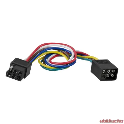 Curt 6-Way Square Connector Plug & Socket with 12" Wires (Packaged) - 58034