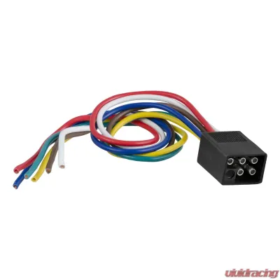 Curt 6-Way Square Connector Plug with 12" Wires (Trailer Side, Packaged) - 58037