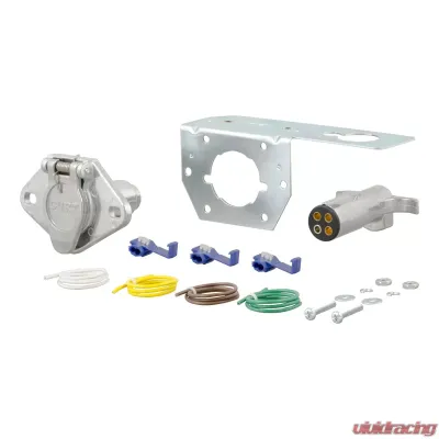 Curt 4-Way Round Connector Plug & Socket with Hardware (Packaged) - 58677