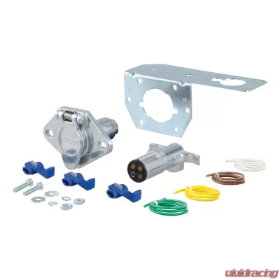 Curt 4-Way Round Connector Plug & Socket with Hardware (Packaged) - 58677