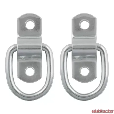 Curt 1" x 1-1/4" Surface-Mounted Tie-Down D-Rings (1,200 lbs., Clear Zinc, 2-Pack) - 83731