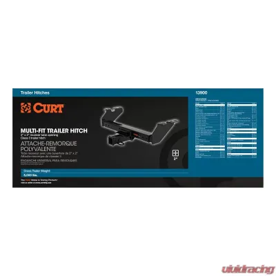 Curt Class 3 Multi-Fit Trailer Hitch with 2" Receiver - 13900