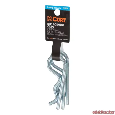 Curt Hitch Clips (Fits 1/2" or 5/8" Pin, Zinc, 3-Pack) - 21602