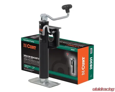 Curt Bracket-Mount Swivel Jack with Top Handle (2,000 lbs., 10" Travel, Packaged) - 28301