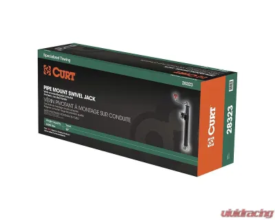 Curt Pipe-Mount Swivel Jack with Top Handle (2,000 lbs., 15" Travel, Packaged) - 28323