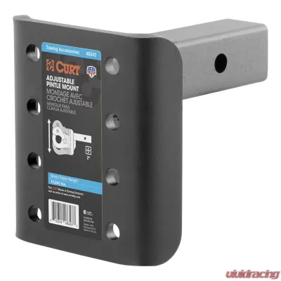 Curt Adjustable Pintle Mount (2" Shank, 17,000 lbs., 7-1/4" High, 6" Long) - 48343