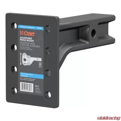 Curt Adjustable Pintle Mount (2-1/2" Shank, 20,000 lbs., 7-1/4" High, 10-3/4" Long) - 48348