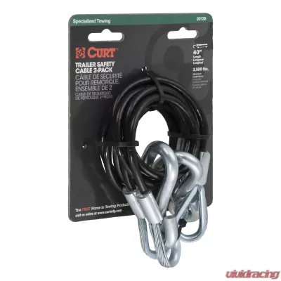 Curt 43-7/8" Safety Cables with 2 Snap Hooks (3,500 lbs., Vinyl-Coated, 2-Pack) - 80136