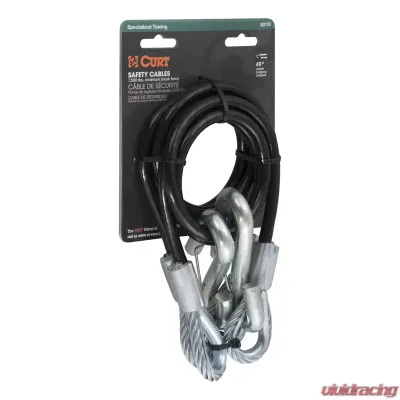 Curt 44" Safety Cables with 2 Snap Hooks (7,500 lbs., Vinyl-Coated, 2-Pack) - 80176