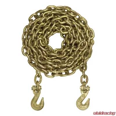 Curt 25' Transport Binder Safety Chain with 2 Clevis Hooks (18,800 lbs., Yellow Zinc) - 80308