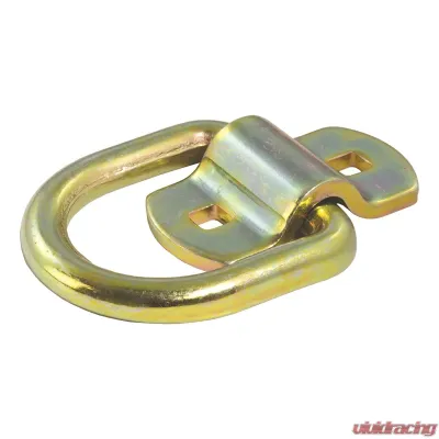 Curt 3" x 3" Surface-Mounted Tie-Down D-Ring (3,600 lbs., Yellow Zinc) - 83740