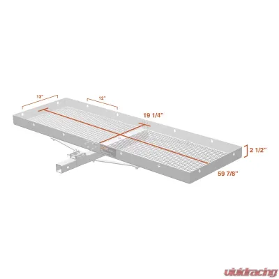 Curt 60" x 20" Aluminum Tray-Style Cargo Carrier (Folding 2" Shank) - 18100
