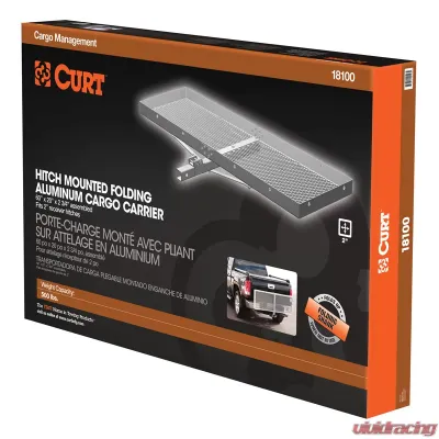 Curt 60" x 20" Aluminum Tray-Style Cargo Carrier (Folding 2" Shank) - 18100