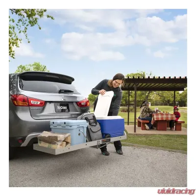 Curt 60" x 20" Aluminum Tray-Style Cargo Carrier (Folding 2" Shank) - 18100