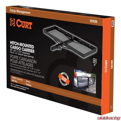 Curt 60" x 20" Tray-Style Cargo Carrier (Folding 2" Shank) - 18109