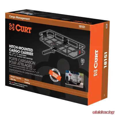Curt 60" x 20" Basket-Style Cargo Carrier (Folding 2" Shank) - 18151