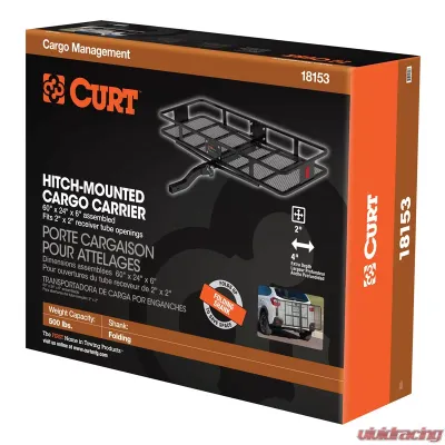 Curt 60" x 24" Basket-Style Cargo Carrier (Folding 2" Shank) - 18153