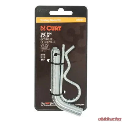 Curt 1/2" Hitch Pin (1-1/4" Receiver, Zinc, Packaged) - 21401