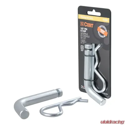 Curt 1/2" Hitch Pin with Groove (1-1/4" Receiver, Zinc, Packaged) - 21404