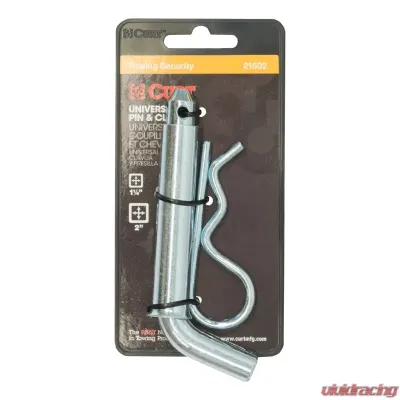 Curt 1/2" Hitch Pin with 5/8" Adapter (1-1/4" or 2" Receiver, Zinc, Packaged) - 21502