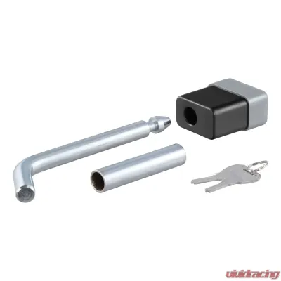 Curt 1/2" Hitch Lock with 5/8" Adapter (1-1/4" or 2" Receiver, Deadbolt, Chrome) - 23024