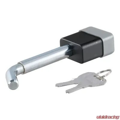 Curt 1/2" Hitch Lock with 5/8" Adapter (1-1/4" or 2" Receiver, Deadbolt, Chrome) - 23024
