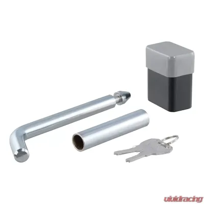 Curt 1/2" Hitch Lock with 5/8" Adapter (1-1/4" or 2" Receiver, Deadbolt, Chrome) - 23024