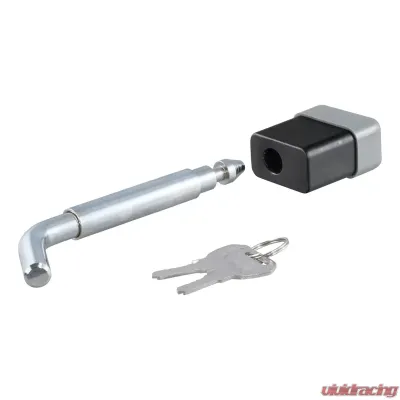 Curt 1/2" Hitch Lock with 5/8" Adapter (1-1/4" or 2" Receiver, Deadbolt, Chrome) - 23024