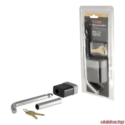 Curt 1/2" Hitch Lock with 5/8" Adapter (1-1/4" or 2" Receiver, Deadbolt, Chrome) - 23024