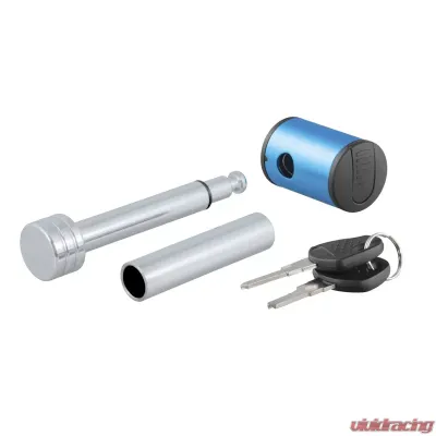 Curt 1/2" Hitch Lock with 5/8" Adapter (1-1/4" or 2" Receiver, Right-Angle, Chrome) - 23506