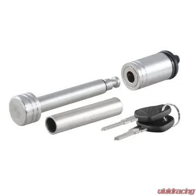 Curt 1/2" Hitch Lock with 5/8" Adapter (1-1/4" or 2" Receiver, Barbell, Stainless) - 23517