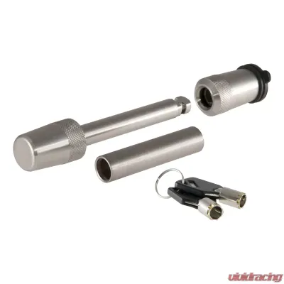 Curt 1/2" Hitch Lock with 5/8" Adapter (1-1/4" or 2" Receiver, Barbell, Stainless) - 23580