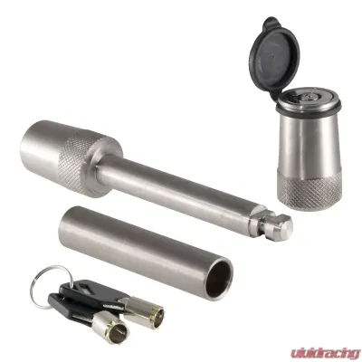 Curt 1/2" Hitch Lock with 5/8" Adapter (1-1/4" or 2" Receiver, Barbell, Stainless) - 23580