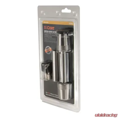 Curt 1/2" Hitch Lock with 5/8" Adapter (1-1/4" or 2" Receiver, Barbell, Stainless) - 23580