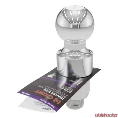 Curt 2" Trailer Ball (1" x 2-1/8" Shank, 1" Rise, 6,000 lbs., Chrome) - 40033